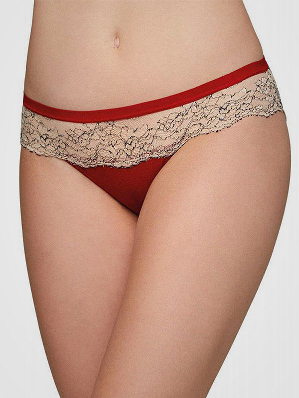 Ysabel Mora puošnios kelnaitės su nėriniais "Marilyn Mini Nude - Red"