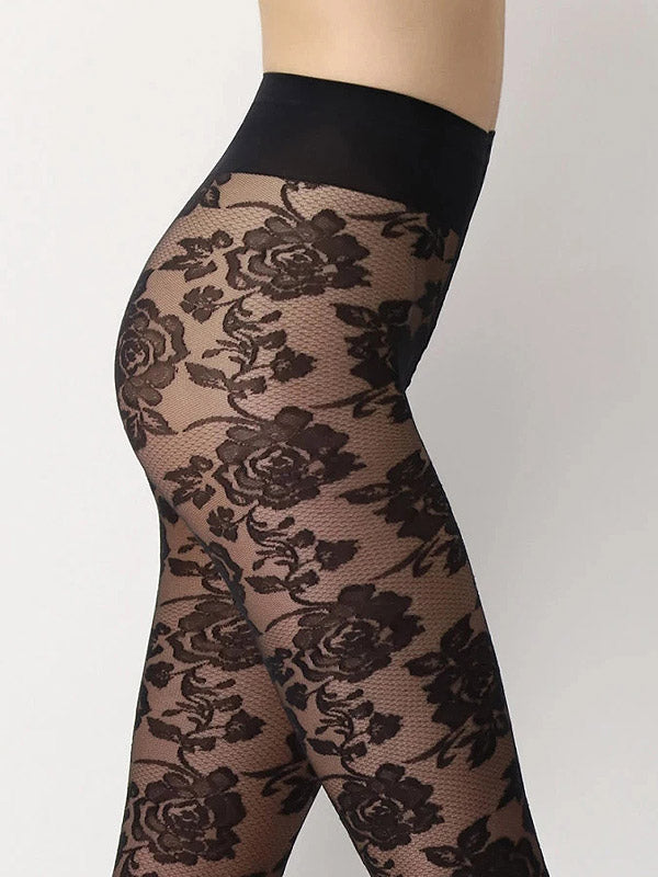 Oroblu raštuotos pėdkelnės "All Colors Lace 20 Den Black"