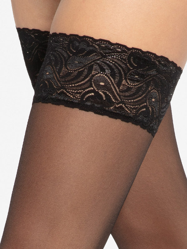 Gatta raštuotos prilipinamos kojinės "Lovely Calze 20 Den Black"