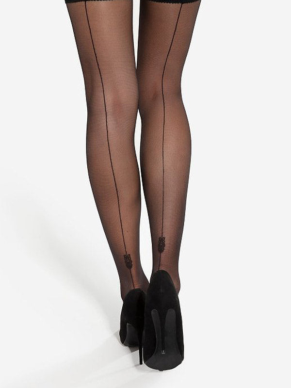 Gatta prilipinamos kojinės su siūle "Assel 04 20 Den Black"