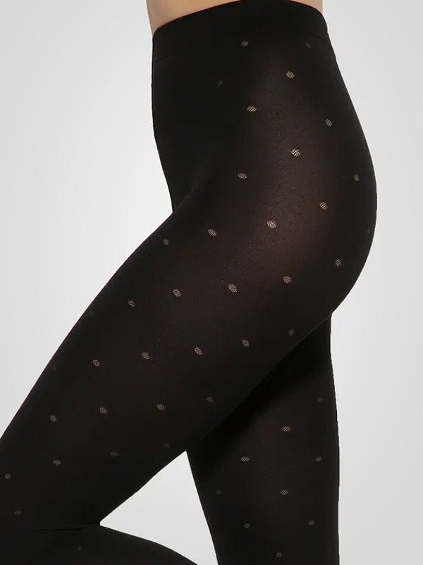 Gatta taškuotos pėdkelnės su push up efektu "Modeline 04 40 Den Black"
