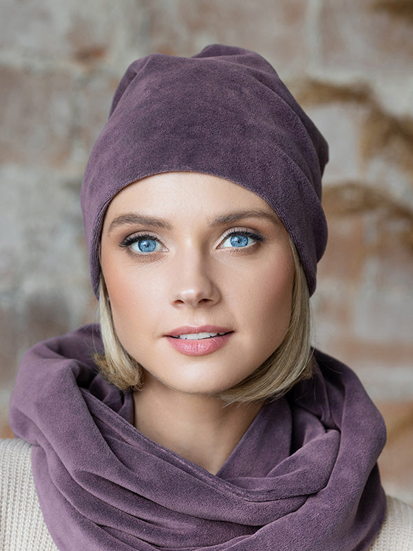 Lega veliūrinė kepurė "Mona Dusty Violet Velour"