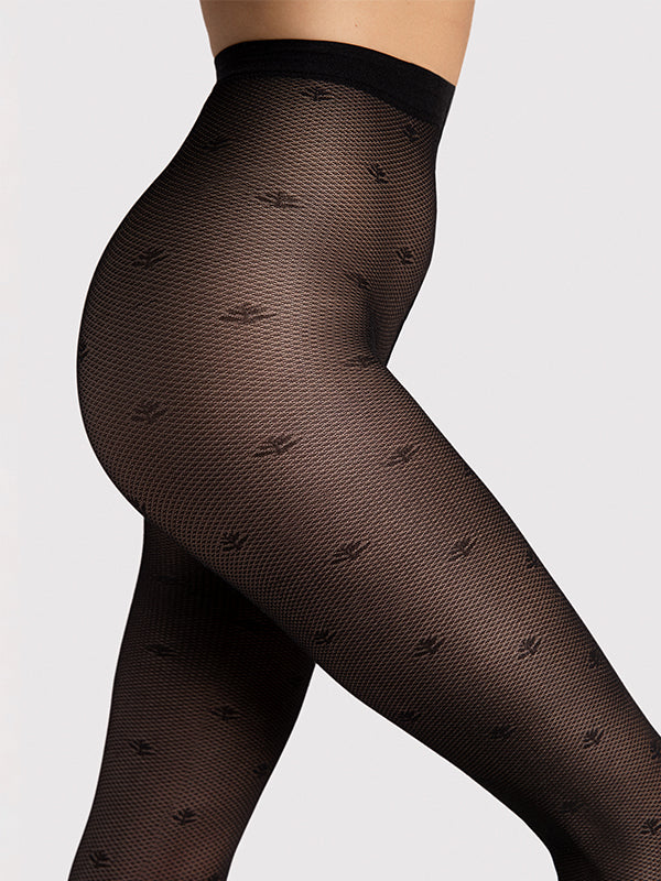Fiore raštuotos pėdkelnės "Lea 30 Den Black"