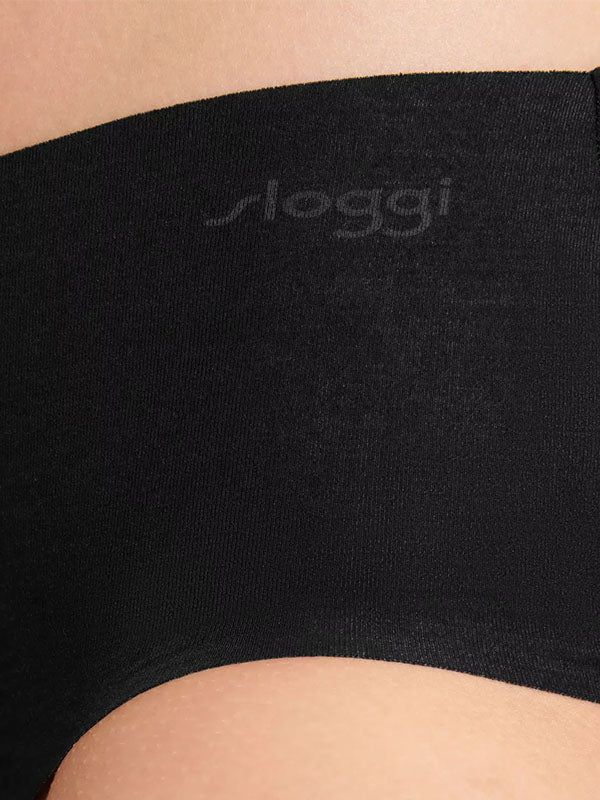 Sloggi 2 lazeriu kirptų modalo šortukų komplektas "Zero Modal 2.0 Black"