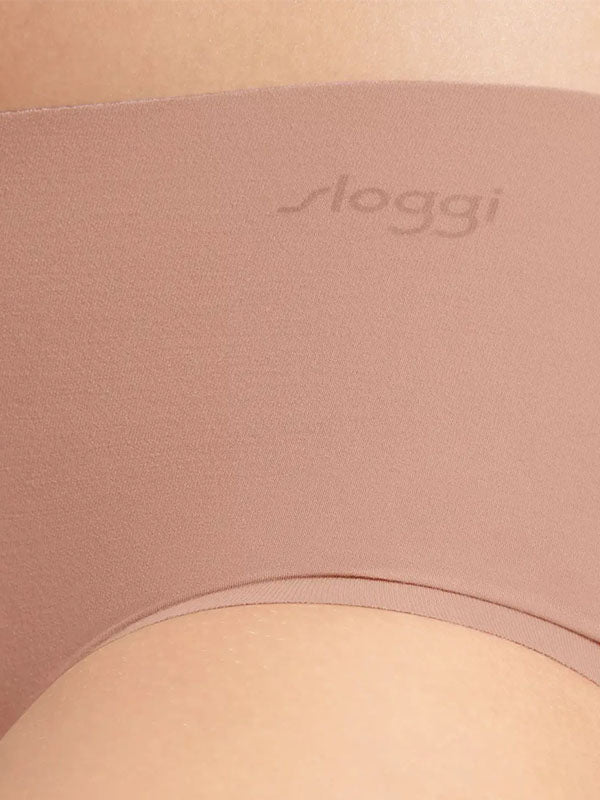 Sloggi 2 lazeriu kirptų modalo šortukų komplektas "Zero Modal 2.0 Nude"
