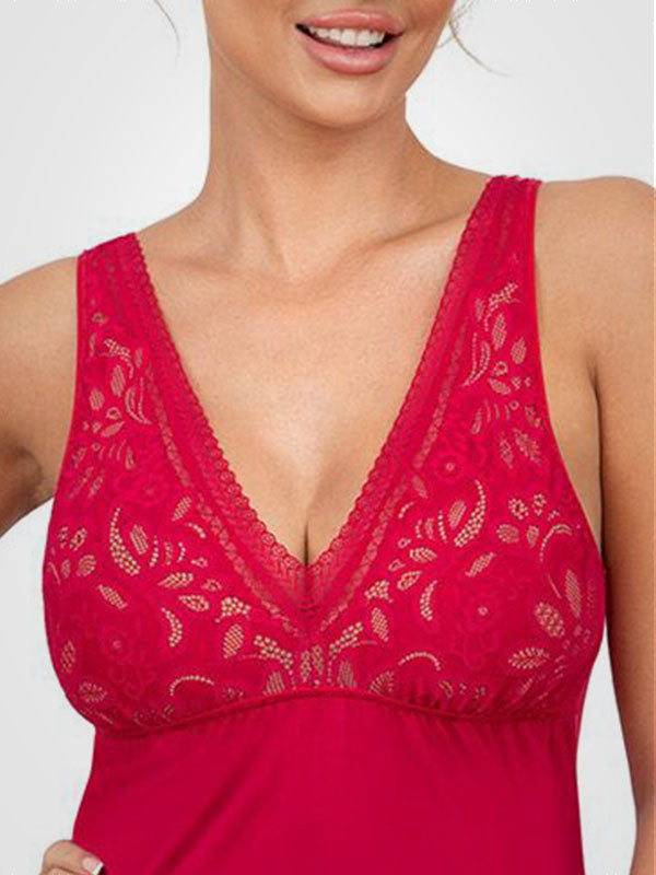 Donna viskoziniai naktiniai su nėriniais "Silvana Raspberry"
