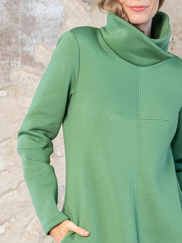 Lega ilga medvilninė suknelė su pūkeliu iš vidaus "Trisha Green"