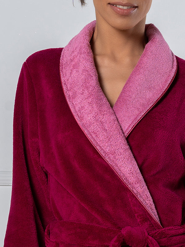 Belmanetti dvisluoksnis chalatas su bambuko pluoštu "Luzern 2 Raspberry Velour"