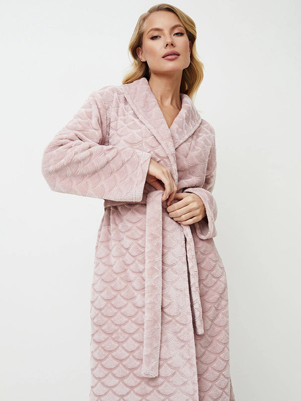 Aruelle raštuotas minkštas chalatas "Alison Dusty Pink"