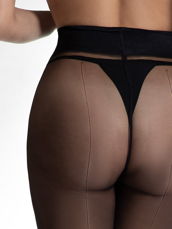 Amour pėdkelnės su siūle iš galo "Seam 20 Den Black"