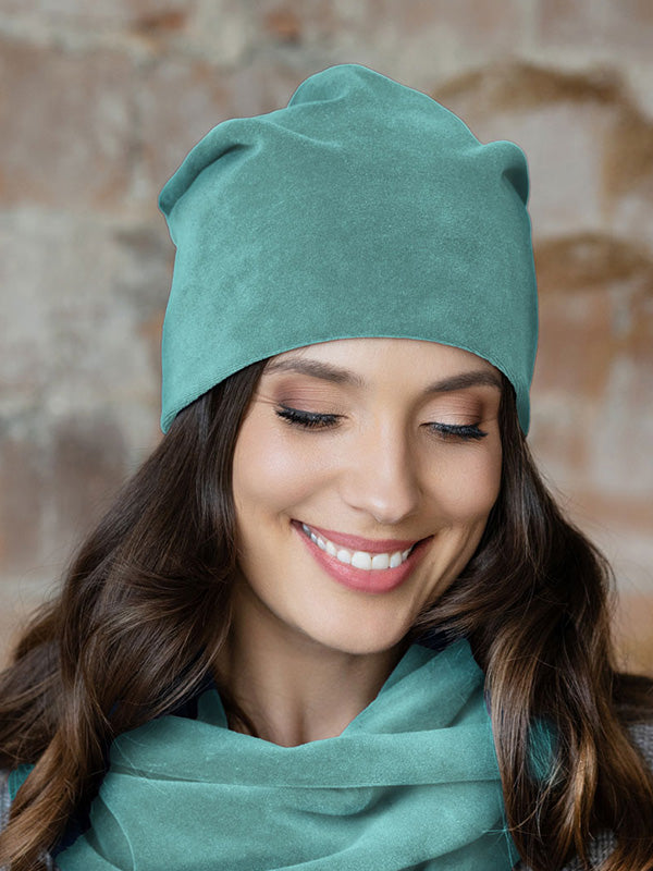 Lega veliūrinė kepurė "Mona Sea Green Velour"
