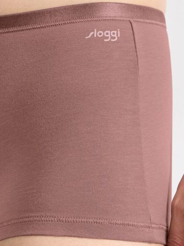 Sloggi 3 organinės medvilnės kelnaičių šortukų komplektas "Go Daily Dark Pink"