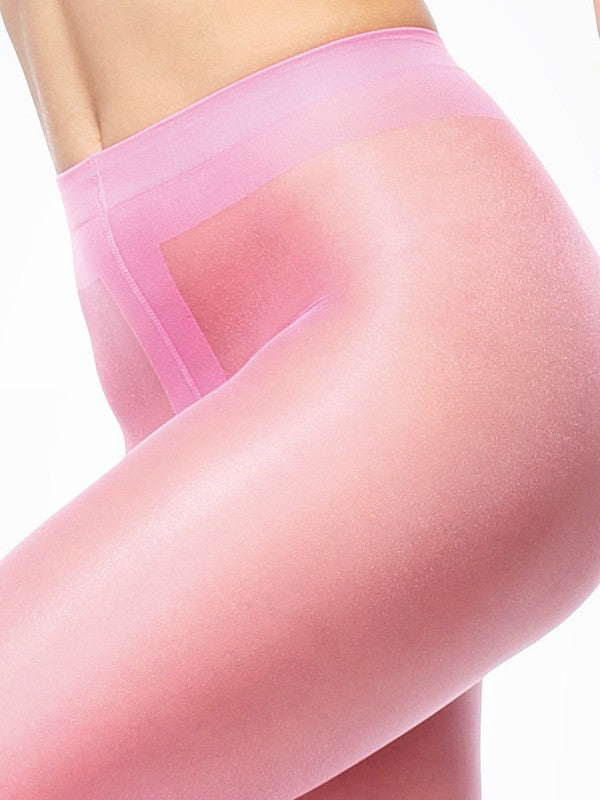 MissO blizgios pėdkelnės atviru tarpkoju "Wild 20 Den Light Pink"