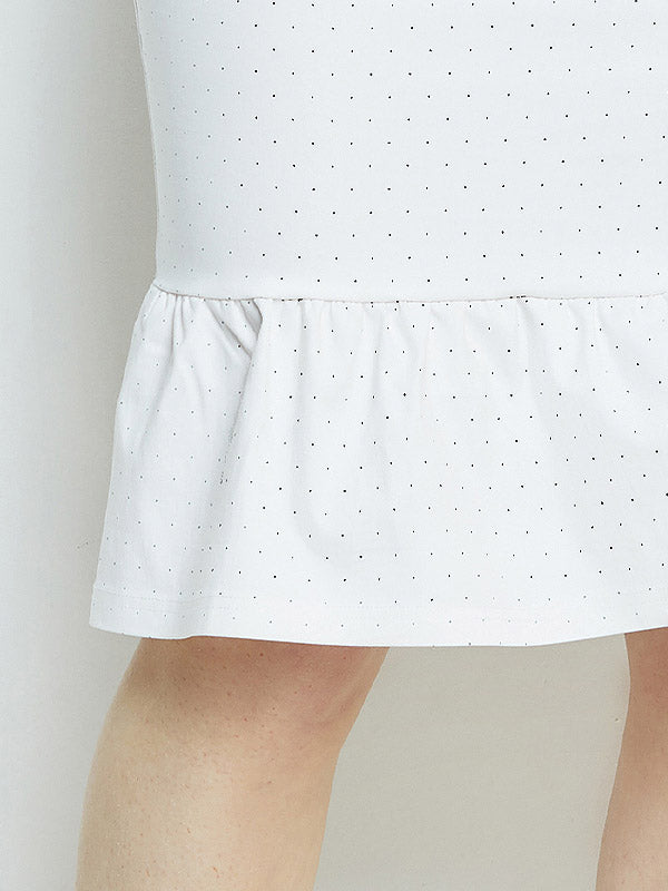 Lega viskozinis sijonas "Signa White - Black Dots"