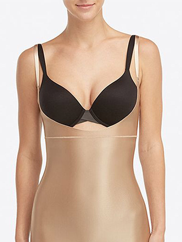 Spanx koreguojantis kostiumas atvira krūtine "Suit Your Fancy Catsuit Nude"