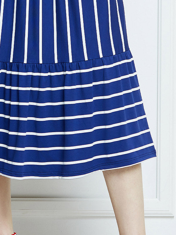 Lega viskozinis sijonas "Silja Blue - White Stripes"