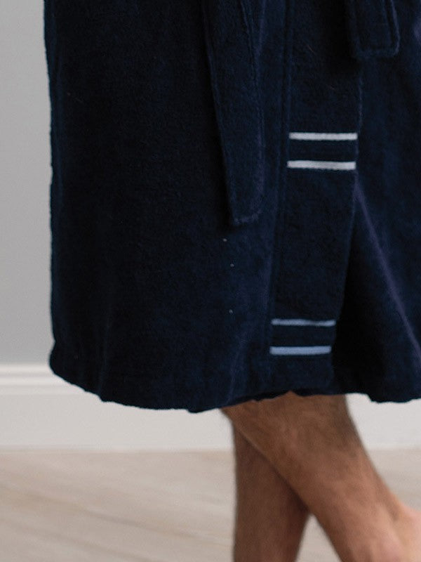 Belmanetti ilgas vyriškas medvilninis chalatas "Raynor Velour Dark Blue"