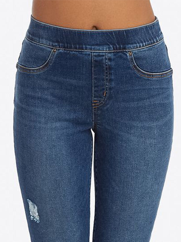 Spanx koreguojantys džinsai-leginsai "Distressed Blue"