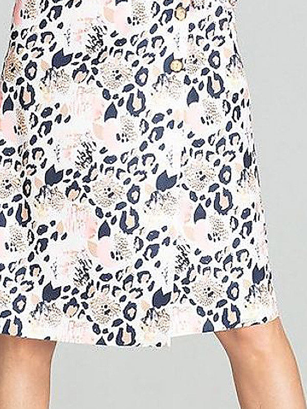 Figl susiaučiama suknelė "Paulina Beige - Multicolor Leopard Print"