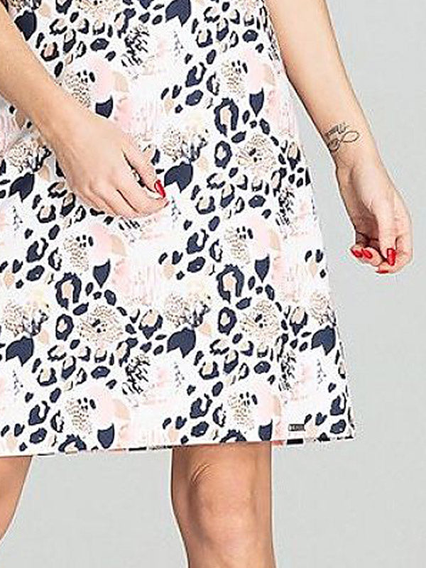 Figl suknelė "Randi Beige - Multicolor Leopard Print "