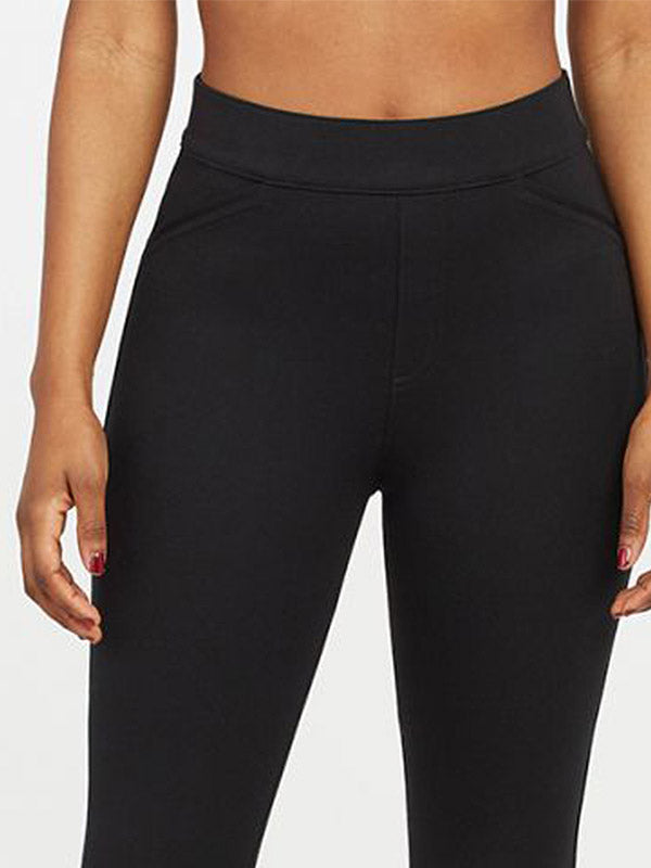 Spanx koreguojančios aukštinto juosmens kelnės "Backseam Skinny in Ponte Black"