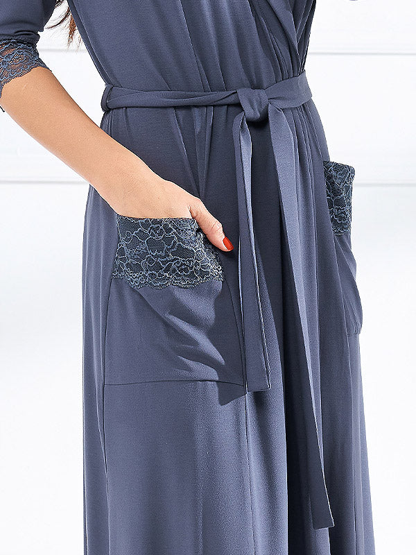 Lega viskozinis chalatas "Melda Blueish Grey"