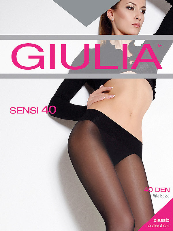 Giulia pėdkelnės žemintu juosmeniu "Sensi 40 Den Nero"