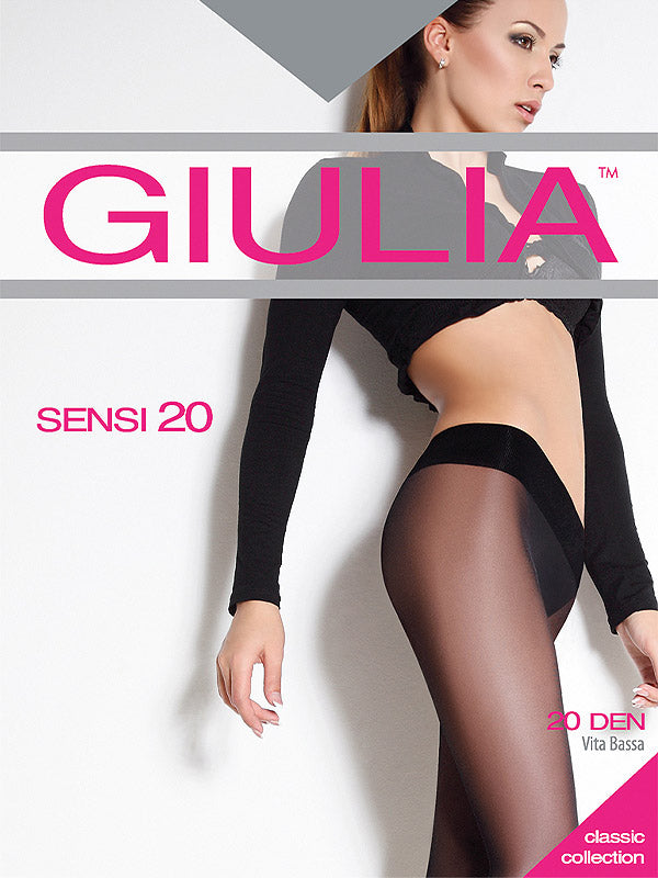 Giulia pėdkelnės žemintu juosmeniu "Sensi 20 Den Nero"