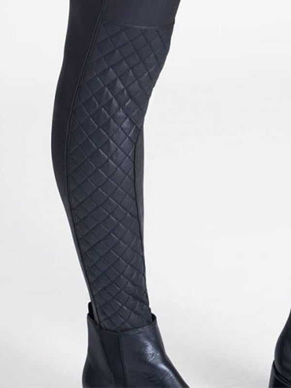 Spanx koreguojantys dirbtinės odos leginsai "Faux Leather Quilted Black"