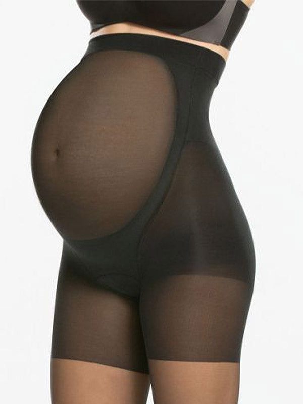 Spanx glotninančios pėdkelnės besilaukiančioms "Mama Mid-Thigh Sheer 20 Den Black"