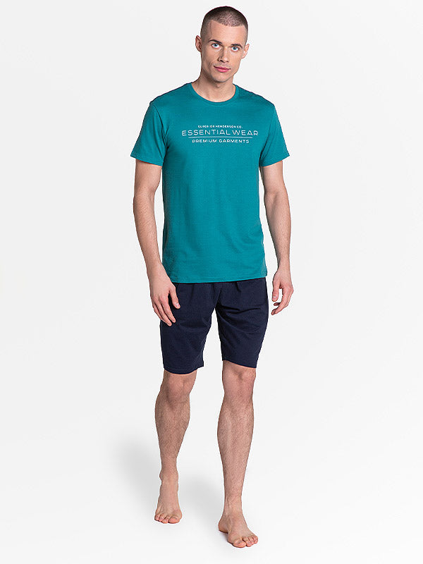 Henderson medvilninė vyriška pižama "Deal Green - Navy"