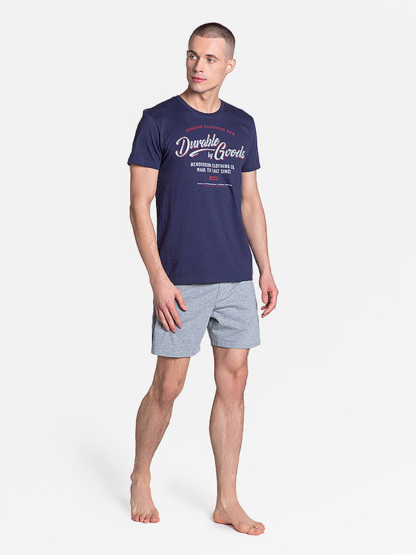 Henderson medvilninė vyriška pižama "Laze Navy - Melange"
