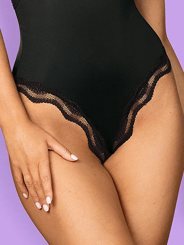 Obsessive triko su lankeliais ir nėriniais "Luvae Black"