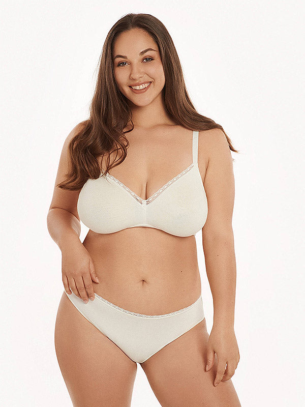 Lisca minkšta medvilninė liemenėlė be lankelių "Ines Cream"