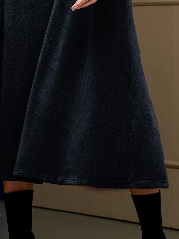 Lega medvilninė midi suknelė "Arielle Black Velour"