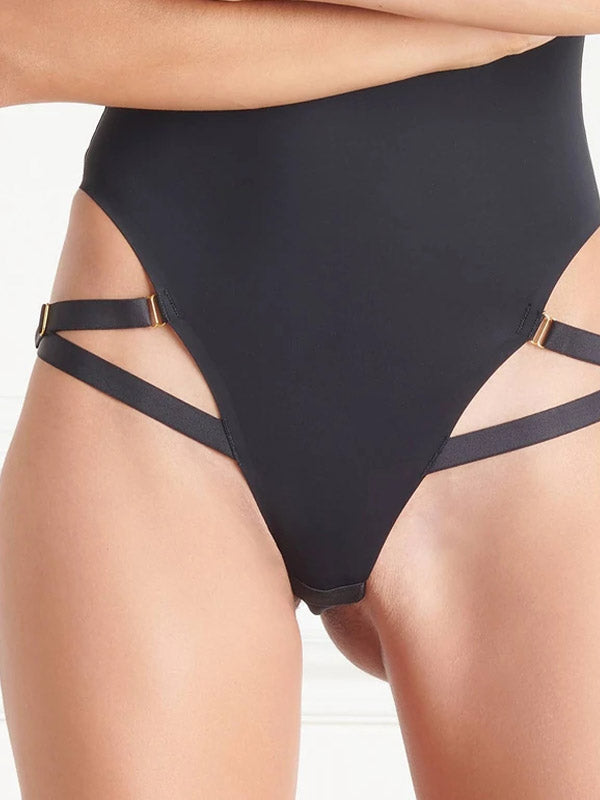 Maison Close seksualus triko su dirželiais "Tapage Nocturne Black"