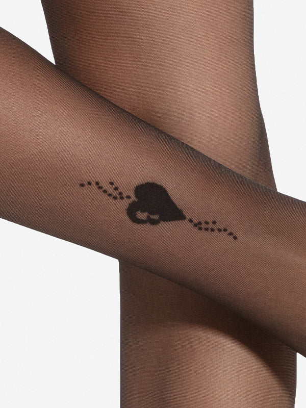 Gatta raštuotos prilipinamos kojinės "Lovely Calze 20 Den Black"