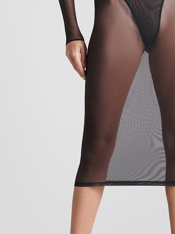 Maison Close perregima midi suknelė su kūno diržais "Corps à Corps 2 Black"