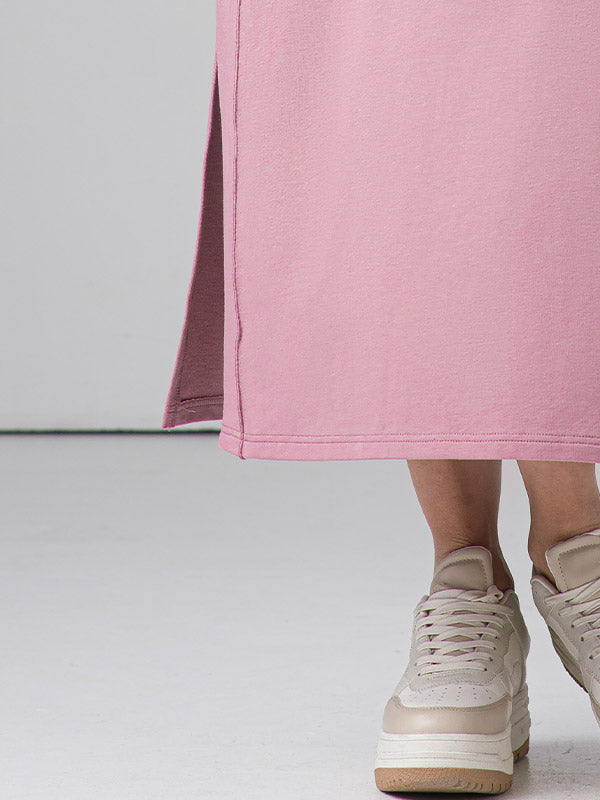 Lega ilga medvilninė suknelė "Bruna Dusty Pink"