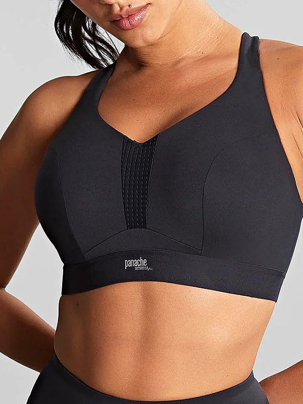 Panache minkšta sportinė liemenėlė su lankeliais "Sports Non Paded Black"