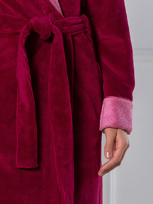 Belmanetti dvisluoksnis chalatas su bambuko pluoštu "Luzern 2 Raspberry Velour"