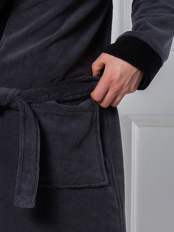 Belmanetti vyriškas dvisluoksnis chalatas "William Grey - Black"