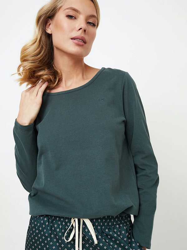 Aruelle ilga medvilninė pižama "Griselle Long Emerald"