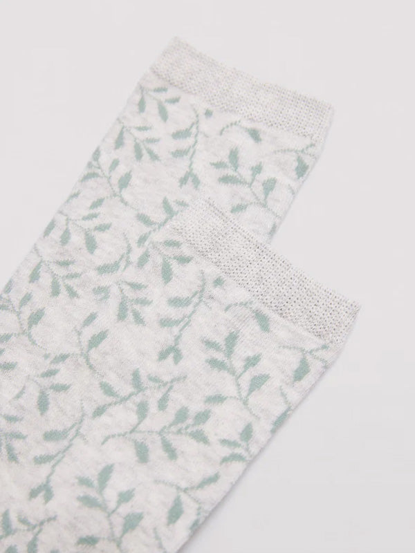 Ysabel Mora 2 medvilninių kojinių komplektas "Lana Grey - Mint"