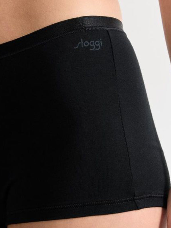 Sloggi organinės medvilnės kelnaitės šortukai "Go Daily Black"