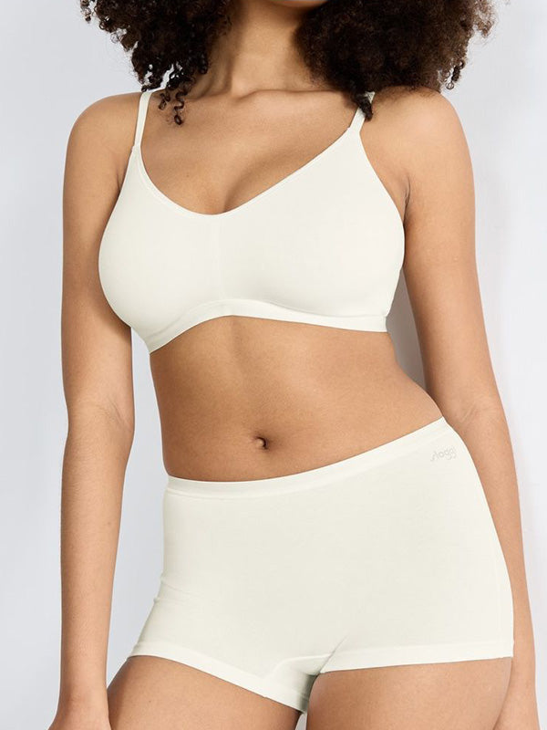 Sloggi organinės medvilnės minkšta liemenėlė "Go Daily Silk White"