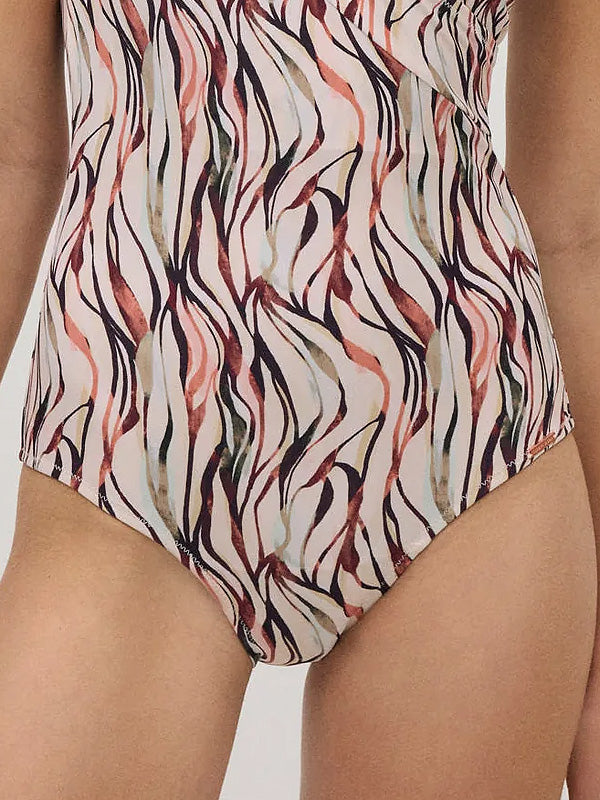 Ysabel Mora liekninantis vientisas maudymosi kostiumėlis "Larina Beige - Multicolor"