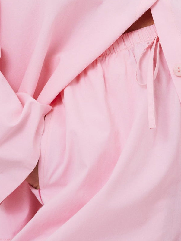 Aruelle medvilnės ir modalo laisvalaikio kostiumėlis "Penelope Short Light Pink"