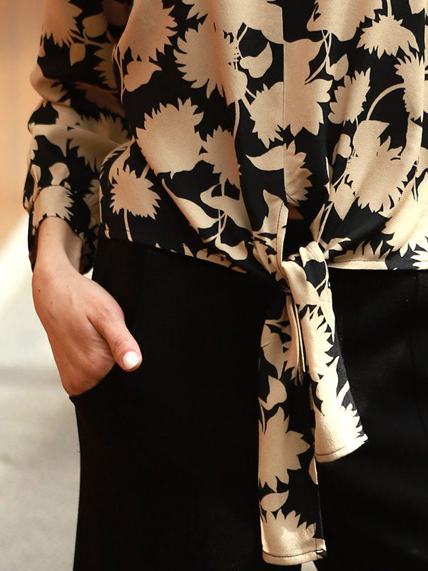 Lega viskozinė palaidinė "Seraphina Black - Beige"