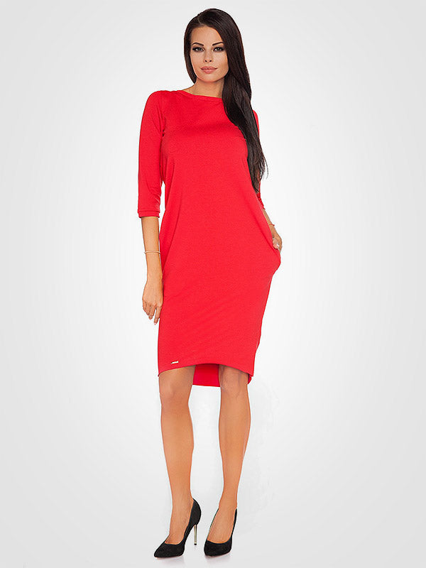 Tessita medvilninė suknelė "Halina Red"
